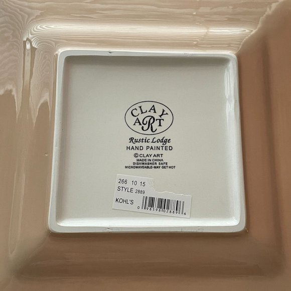 Clay Art Rustic Lodge Figural Salad Plate Bear Small Serving Plate Wood Land - Picture 11 of 11